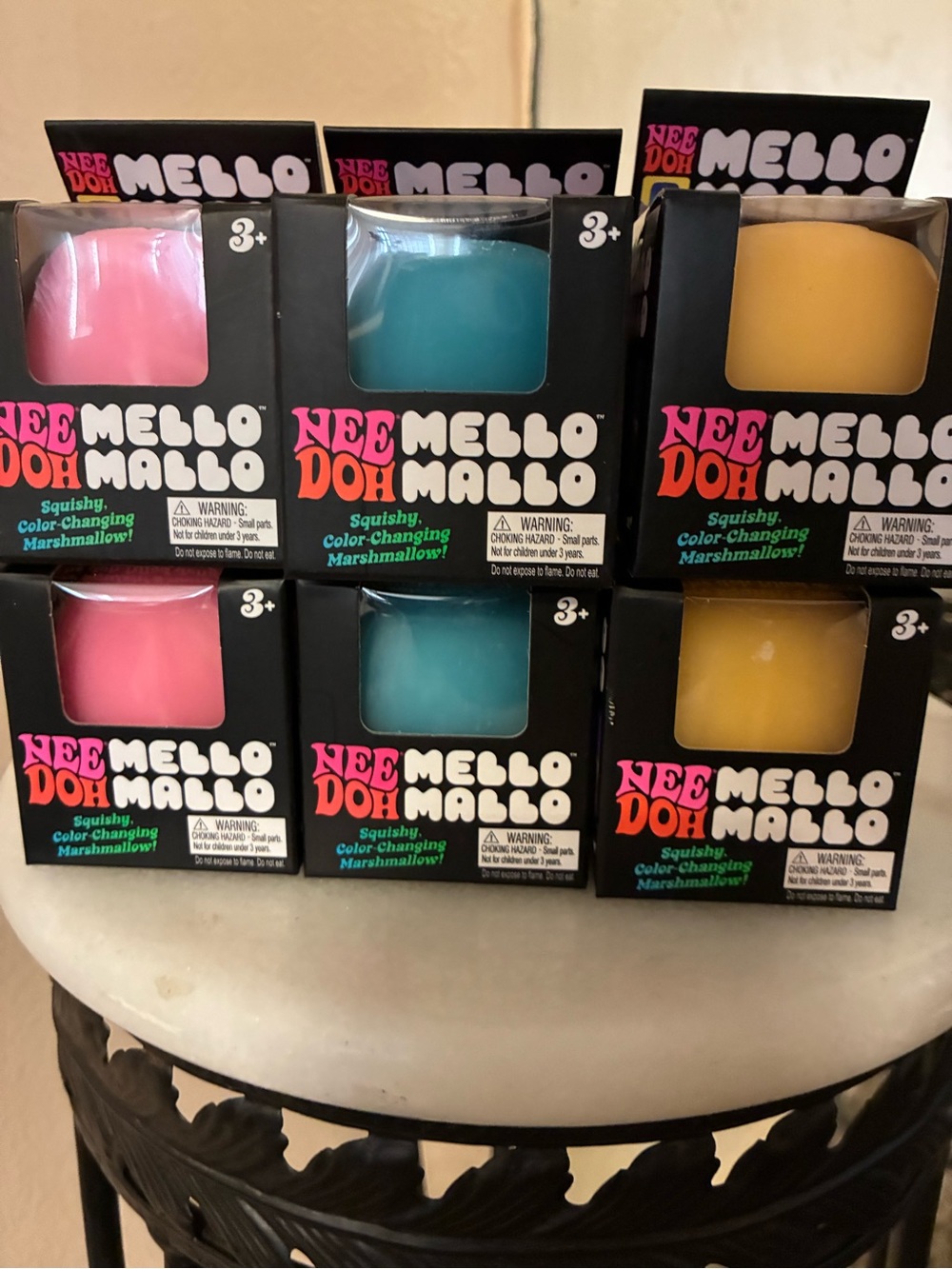 Needoh MelloMallo Color-Changing Marshmallow - Pink, Teal, Yellow (6 count)